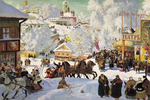 Картина Бориса Кустодиева «Масленица»